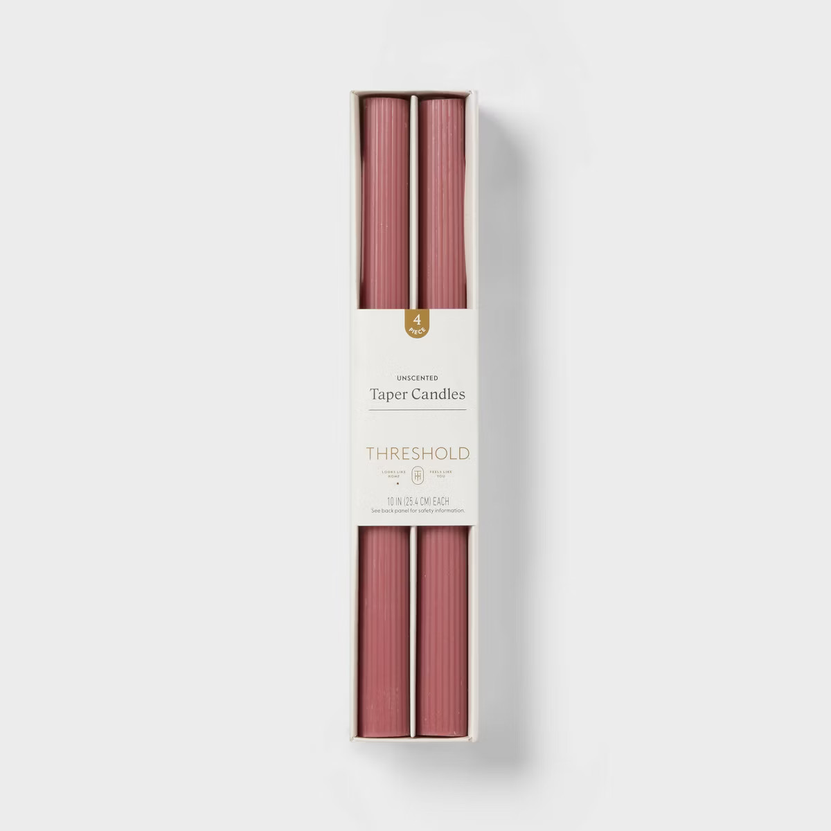 4pk Ribbed Taper Candle Set Pink - Threshold™ | Target