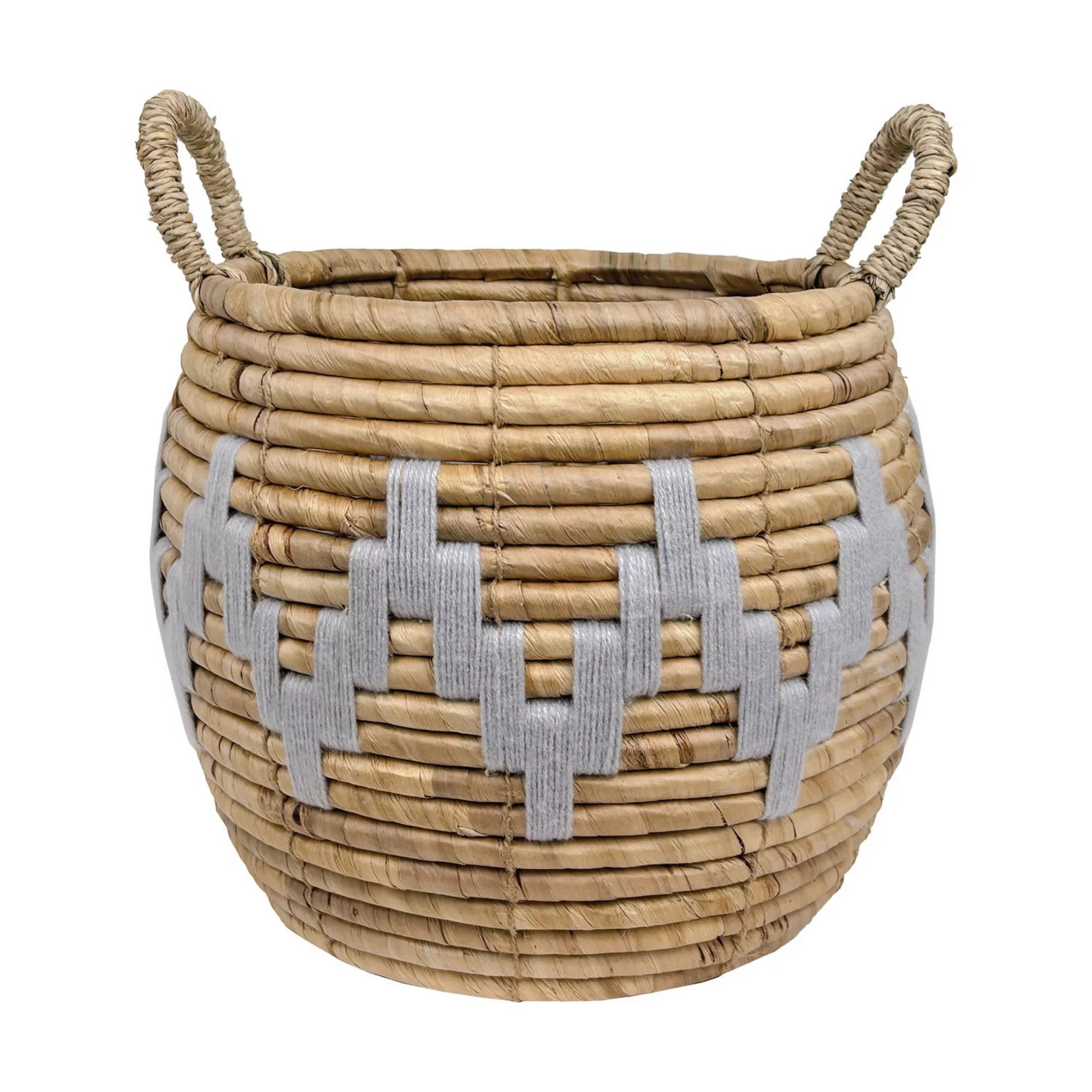Draper James Round Zig-Zag Accent Medium Woven Basket | Kohl's