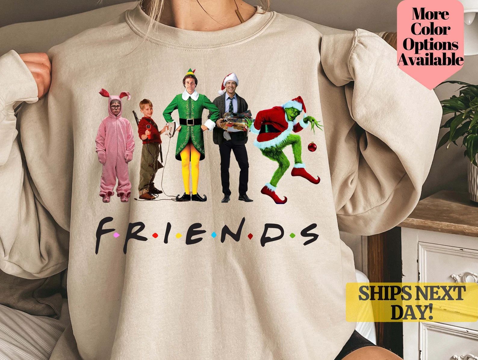 Christmas Sweatshirt,Christmas Friends Sweater,Christmas Party Outfit,Holiday Gifts,Funny Christm... | Etsy (US)