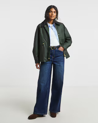 Khaki Cord Collar Boxy Workwear Jacket | Simply Be | Simply Be (UK)