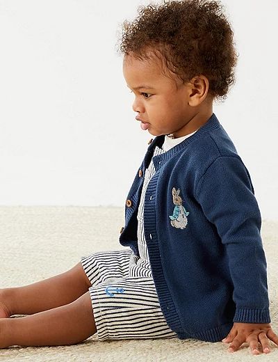 Pure Cotton Peter Rabbit&trade; Cardigan (0-3 Yrs) | Marks and Spencer AU/NZ