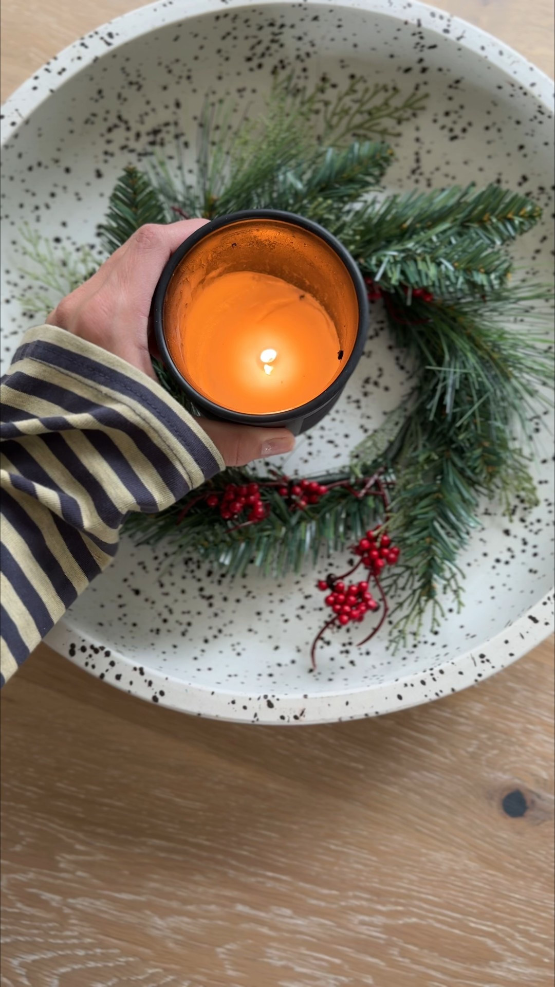 Add mini wreaths to a bowl with a candle- easy centerpiece! 

#LTKHoliday #LTKHome #LTKSeasonal