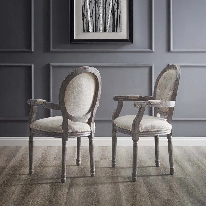 Natalia Vintage French Upholstered Dining Chair (Set of 2) | Wayfair North America