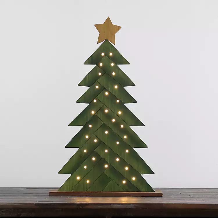 New!Green LED Wooden Christmas Tree | Kirkland's Home