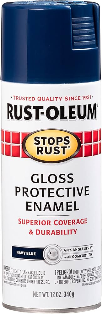 Rust-Oleum 7723830 Stops Rust Spray Paint, 12 oz, Gloss Navy | Amazon (US)