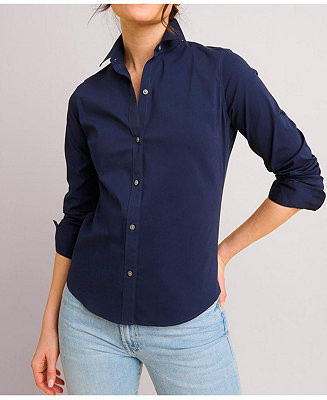 UNTUCKit Women's Wrinkle-Free Stretch Cotton Bella Button Up Shirt - Macy's | Macy's
