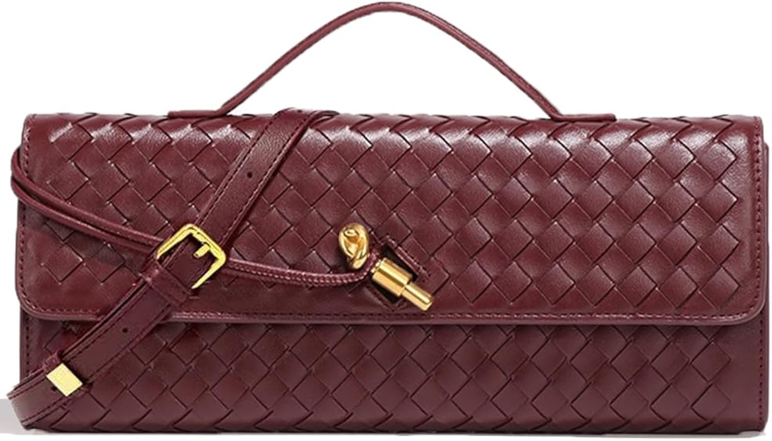 Woven Evening Purses for Women Casual Leather Handbags Fashion Cute Crossbody Bags Clutch Purses | Amazon (US)