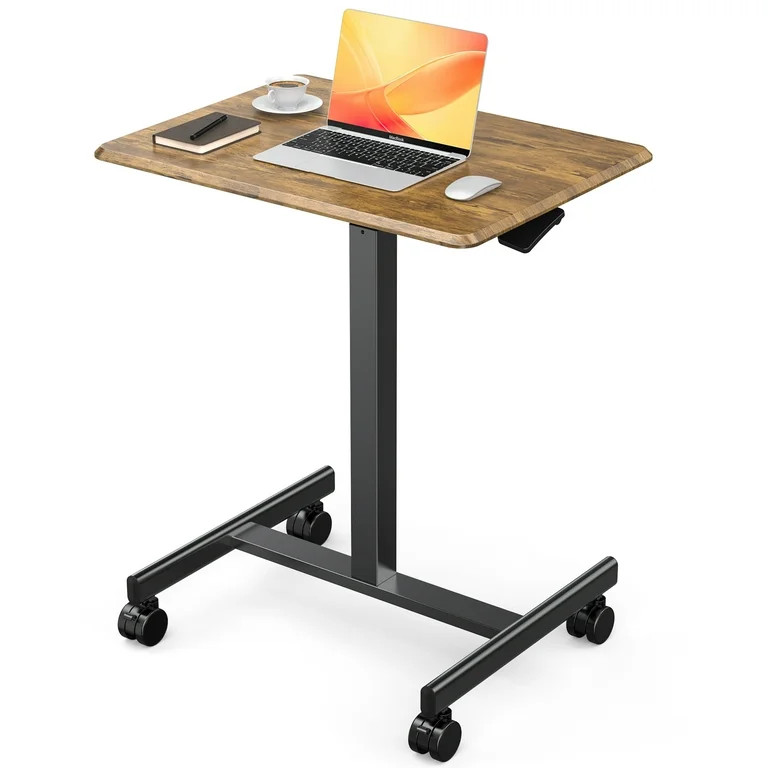 edx Standing Desk Converter with Lockable Wheels - Adjustable Height Sit to Stand Desk for Comput... | Walmart (US)