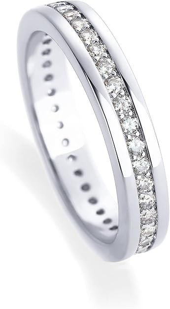 PAVOI Anillo de circonita cúbica apilable chapado en oro de 18 quilates | Anillos de eternidad p... | Amazon (US)