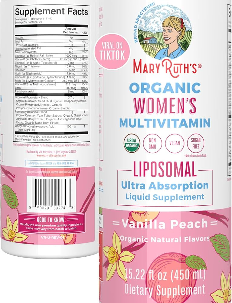 MaryRuth's | USDA Organic Liquid Multivitamins for Women | Liposomal Womens Multivitamin for Immu... | Amazon (US)