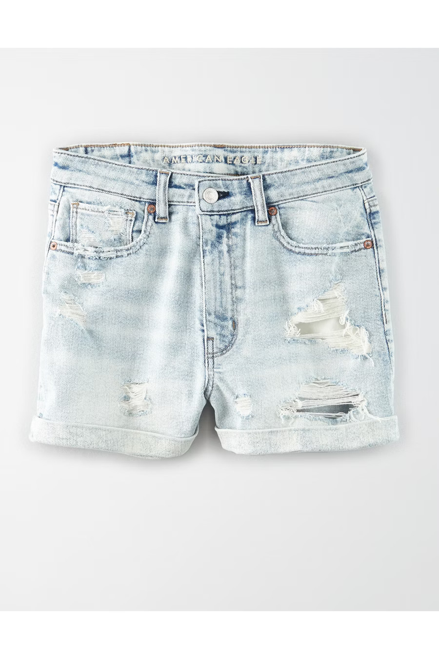 AE Stretch Denim Mom Shorts Women's Light Super Bleach 16 | American Eagle Outfitters (US & CA)
