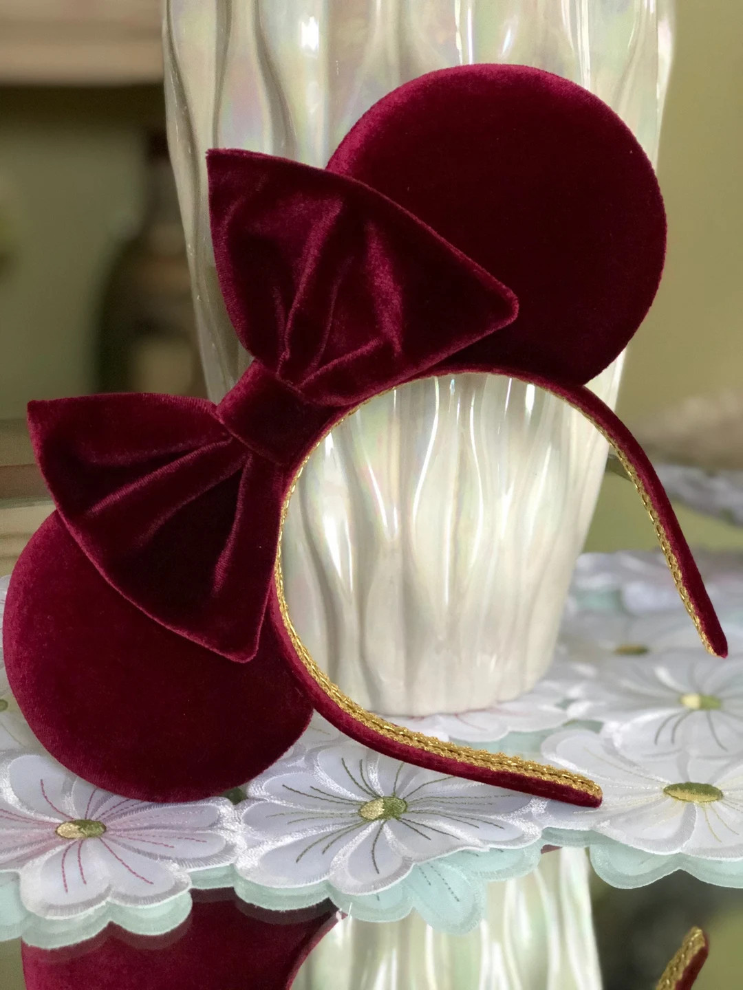 Deep Wine Velvet Ears | Etsy (US)