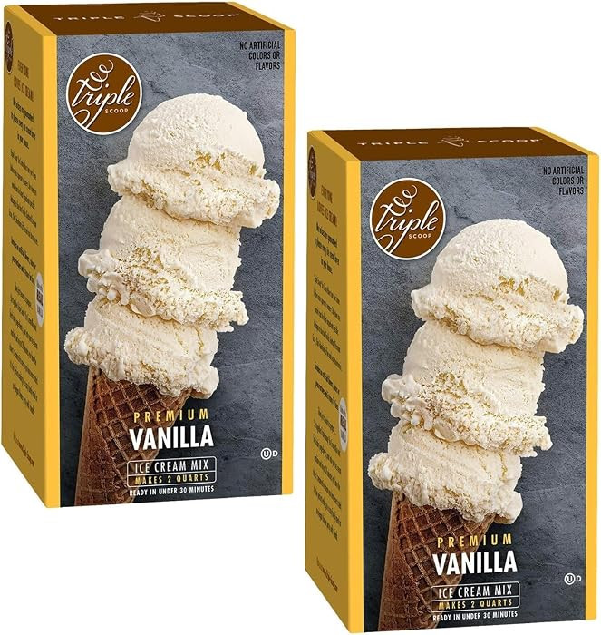 Triple Scoop - Premium Mix For Ice Cream Maker. Simple, Easy, Delicious. From Gourmet Mix To Make... | Amazon (US)