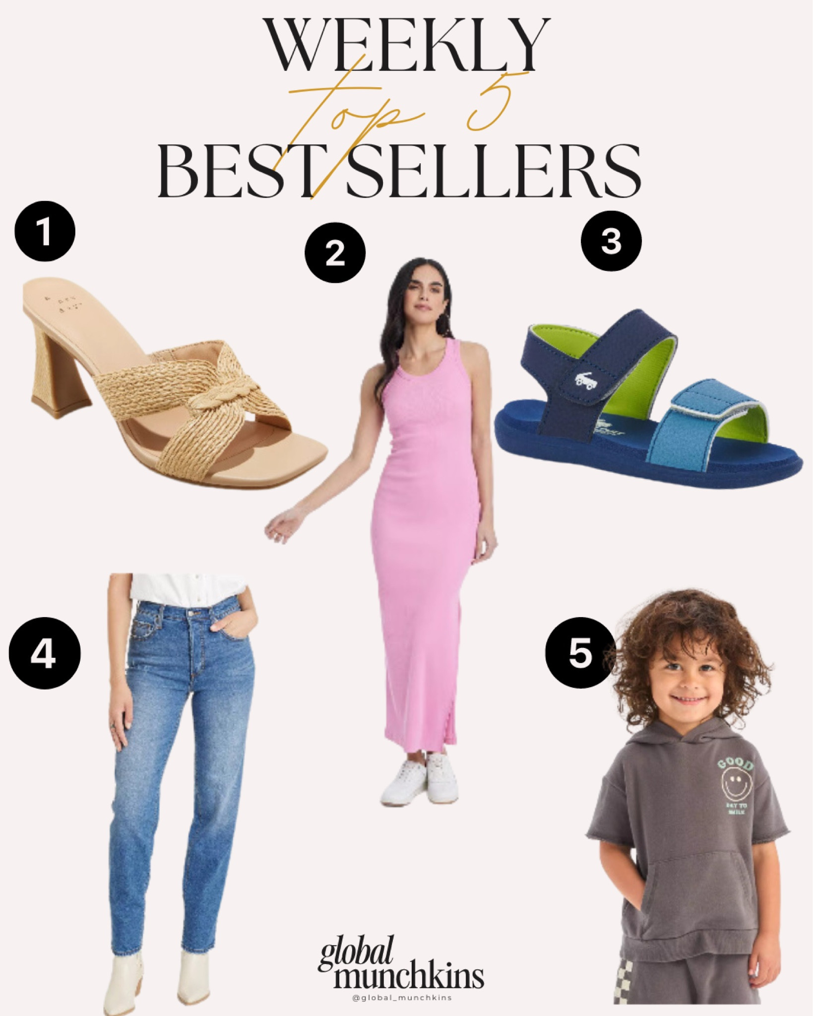 Last weeks top 5 best sellers! 
New, cute and comfortable sandals from Target! And my favorite dress and jeans from Target! Jacks new sweat sets..perfect for travel 

#LTKstyletip #LTKkids #LTKover40