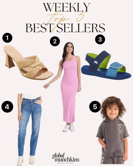 Last weeks top 5 best sellers! 
New, cute and comfortable sandals from Target! And my favorite dress and jeans from Target! Jacks new sweat sets..perfect for travel 

#LTKstyletip #LTKkids #LTKover40