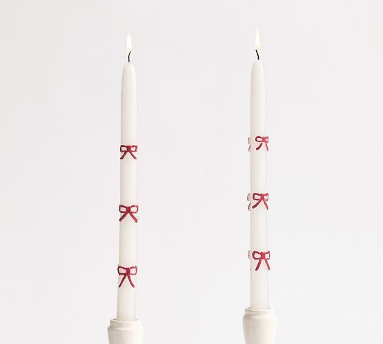 Bow Taper Candle - Set of 2 | Pottery Barn (US)