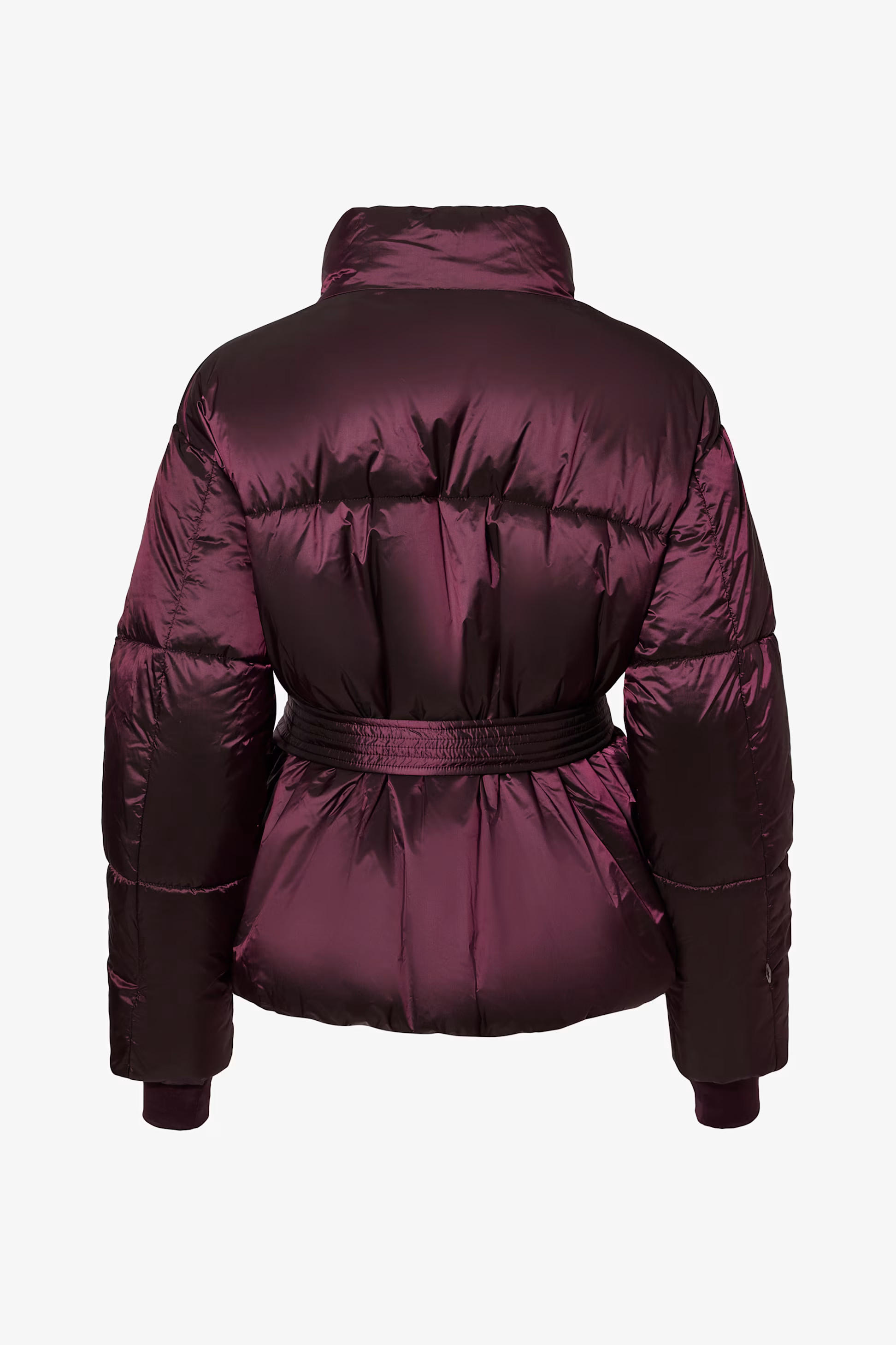 Waterproof Belted Oversized Ski Jacket in Burgundy | Bo&Tee