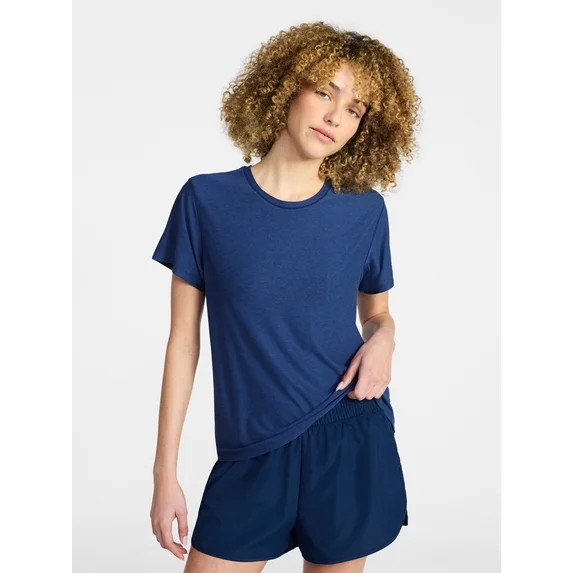 Athletic Works Women's and Women's Plus Relaxed ButterCore Tee with Short Sleeves, Sizes XS-4X | Walmart (US)