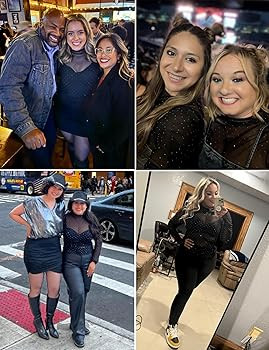 BBX Lephsnt Womens Sheer Mesh Layering Top Sparkle Long Sleeve Shirts Mock Neck See Through Tee S... | Amazon (US)