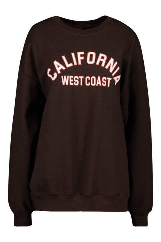 California Slogan Oversized Sweatshirt | Boohoo.com (US & CA)