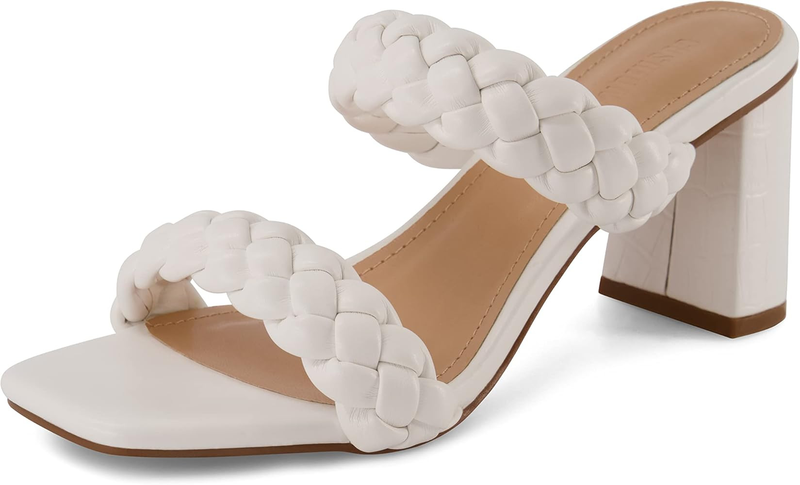 Dunes Women's Iris braided Heel Sandal +Memory Foam Insoles | Amazon (US)