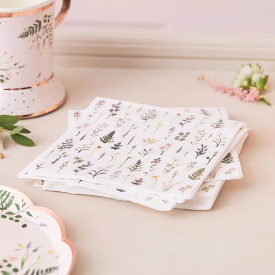 Paper Napkin Floral Print Cocktail | Target