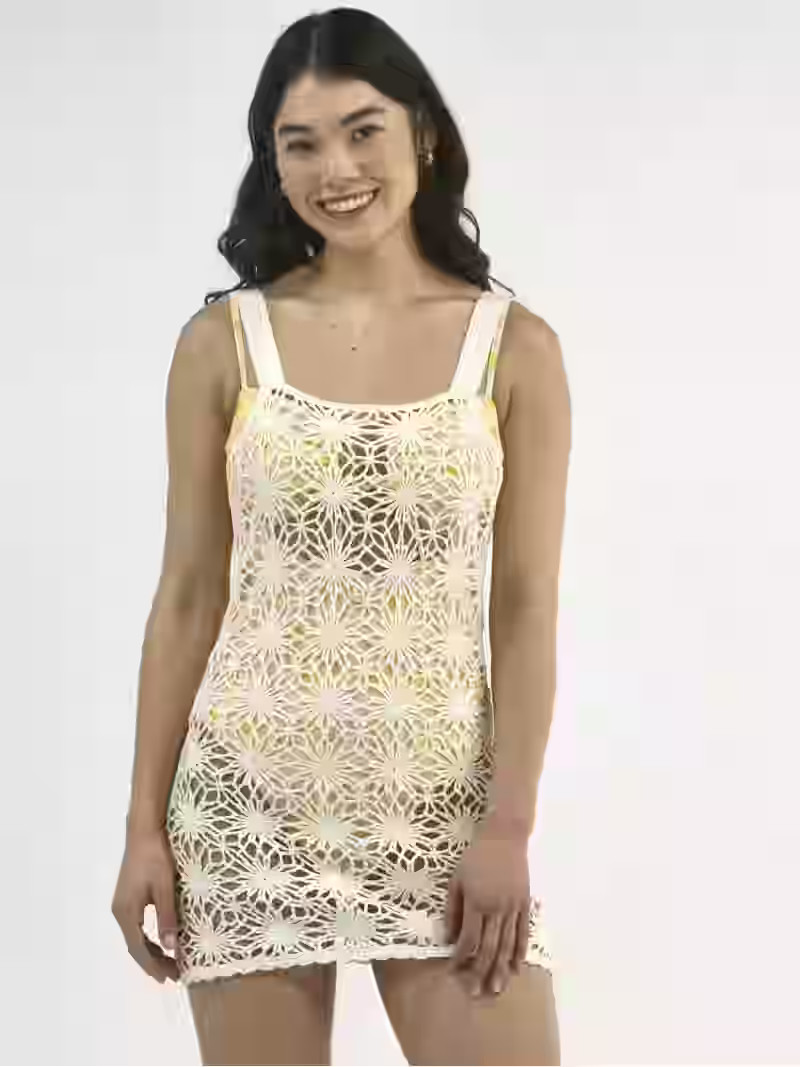 No Boundaries Floral Crochet Coverup Dress, Women's | Walmart (US)