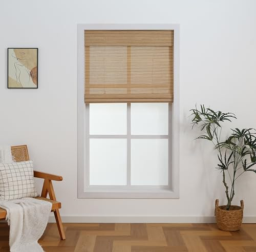 Everyday Celebration Cordless Bamboo Roman Shades – Light Filtering & Privacy, Pull-Down Window Shades for Indoor Use, 30" W X 72" H, (Natural) | Amazon (US)
