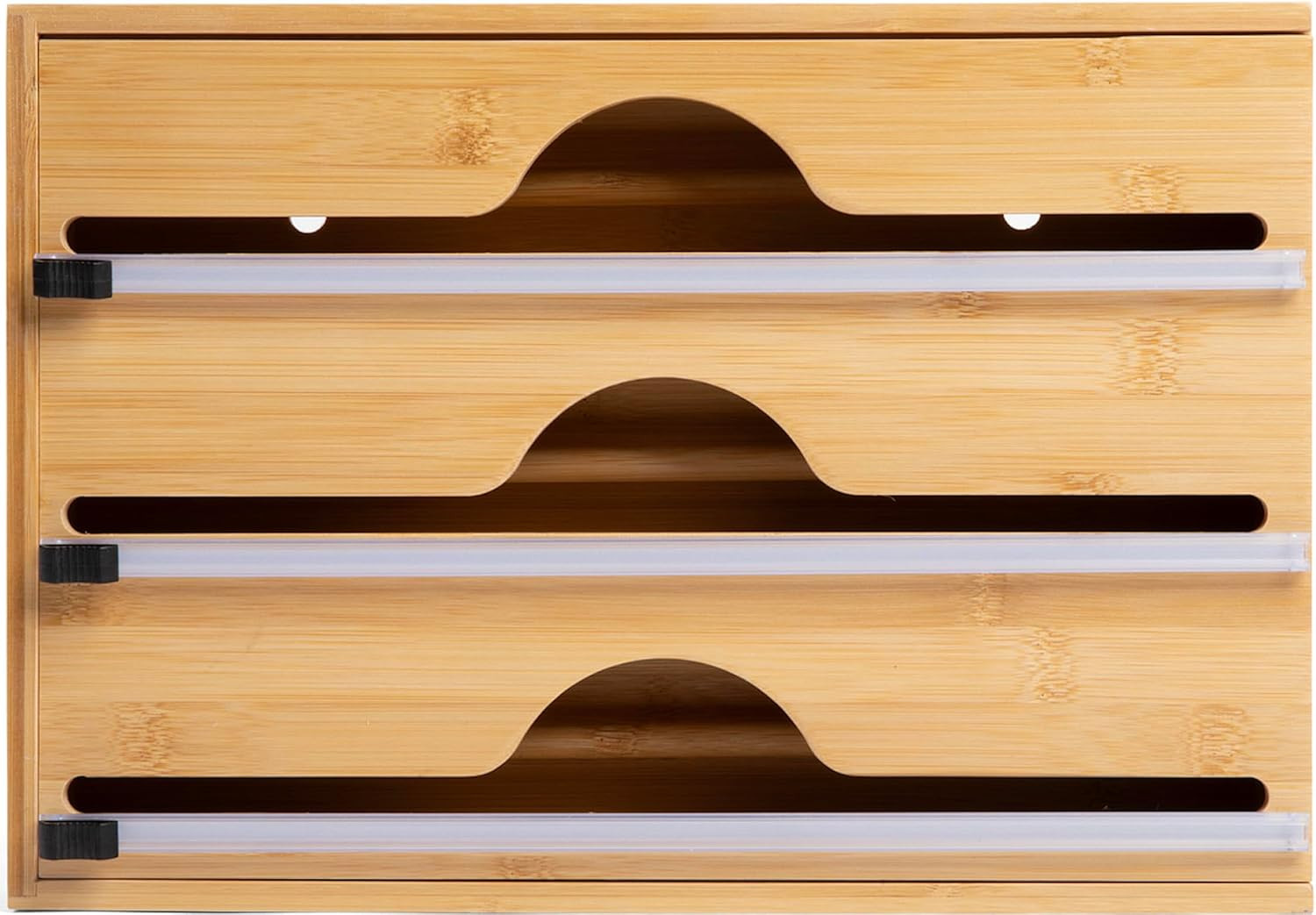 3-in-1 Bamboo Kitchen Wrap Organizer | Wall, Drawer & Counter | Serrated Cutter | Fits Any 12" Roll | Avero Brands | Amazon (US)