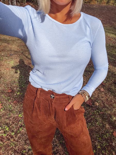 Wore this thermal and corduroy pants for a little mountain exploring. Wearing a s/m in the top and a small in the pants #asheville #falloutfit #fallstyle #amazonfashion 

#LTKstyletip #LTKshoecrush #LTKSeasonal