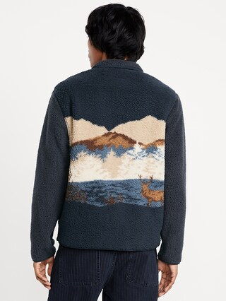 Printed Sherpa Quarter-Zip Pullover | Old Navy (US)