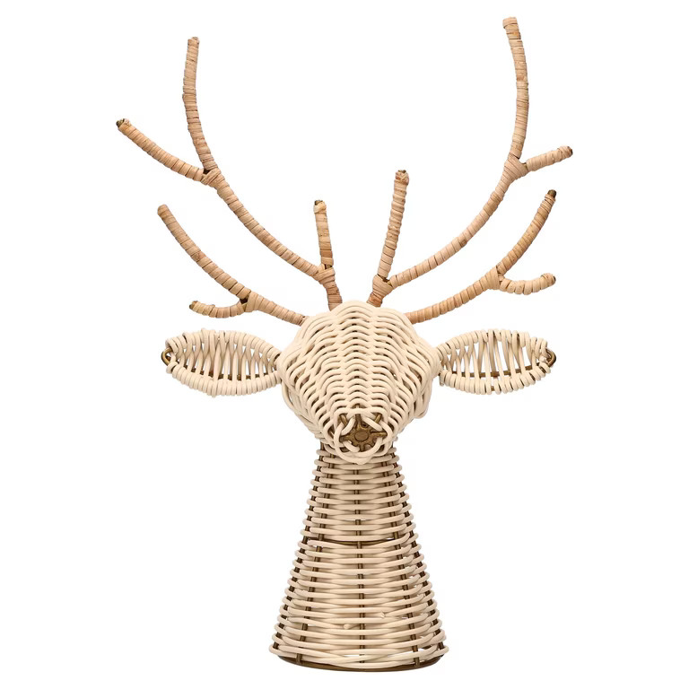 Rattan and Metal Woven Reindeer Christmas Decoration, Brown, 14", by Holiday Time | Walmart (US)
