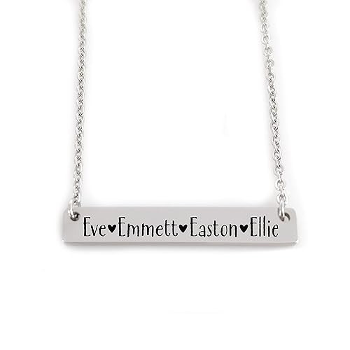Emily Bar Necklace Kid Names Mom Necklace Personalized for Mom Mother's Day Jewelry Mother's Day ... | Amazon (US)
