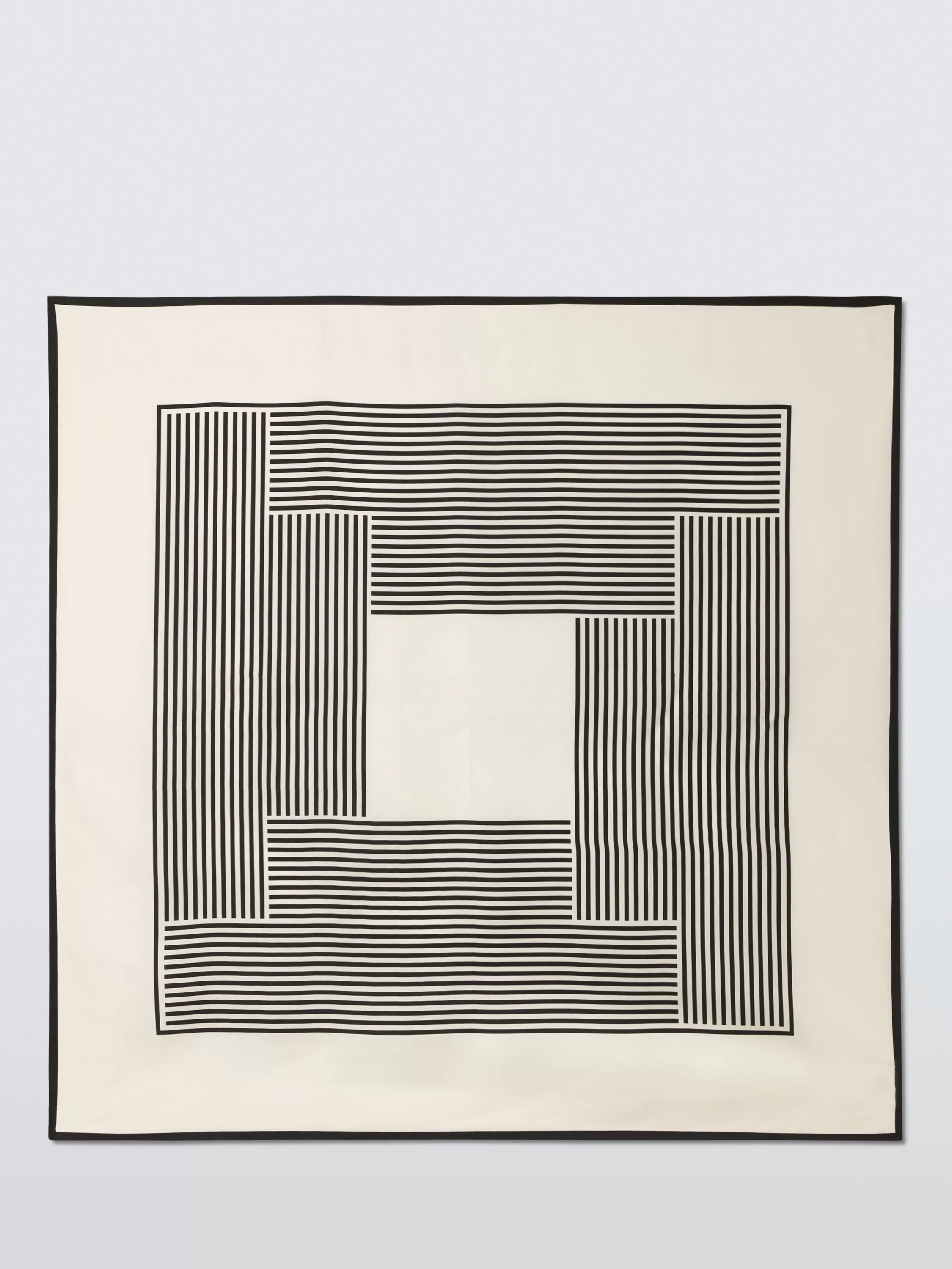 Vita Staggered Stripe Print Square Silk Scarf, White/Black | John Lewis (UK)