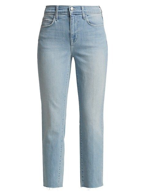 Sada High-Rise Crop Slim Straight Jeans | Saks Fifth Avenue