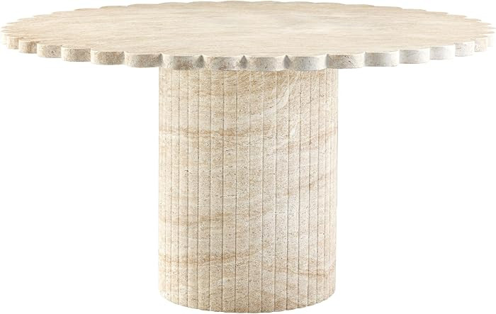 Tov Furniture Blossom Washed Travertine Finish Indoor/Outdoor 54" Round Dining Table | Amazon (US)