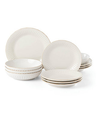 Lenox French Perle Groove 12 Pc Dinnerware Set, Service for 4, Exclusively at Macy’s - Macy's | Macy's