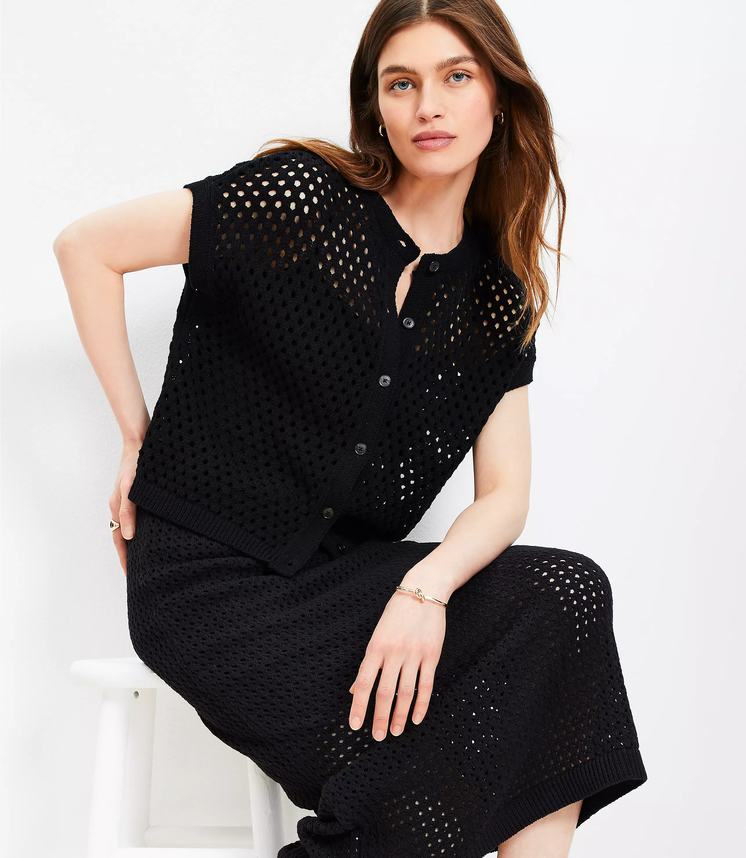 Textured Wedge Cardigan | LOFT