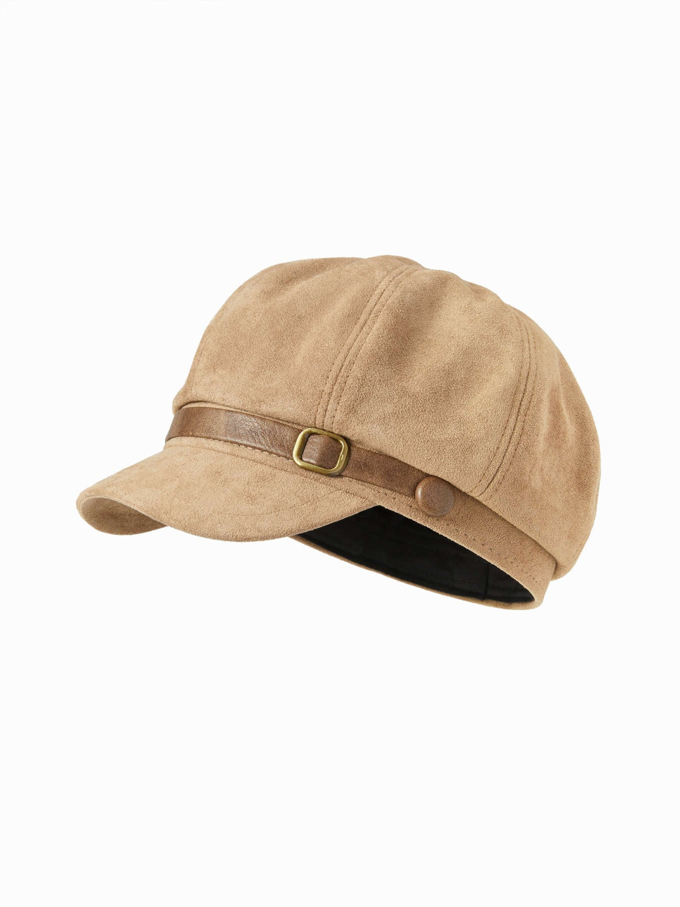 FAUX SUEDE BUCKLE BERET HAT For Daily Casual | Cider