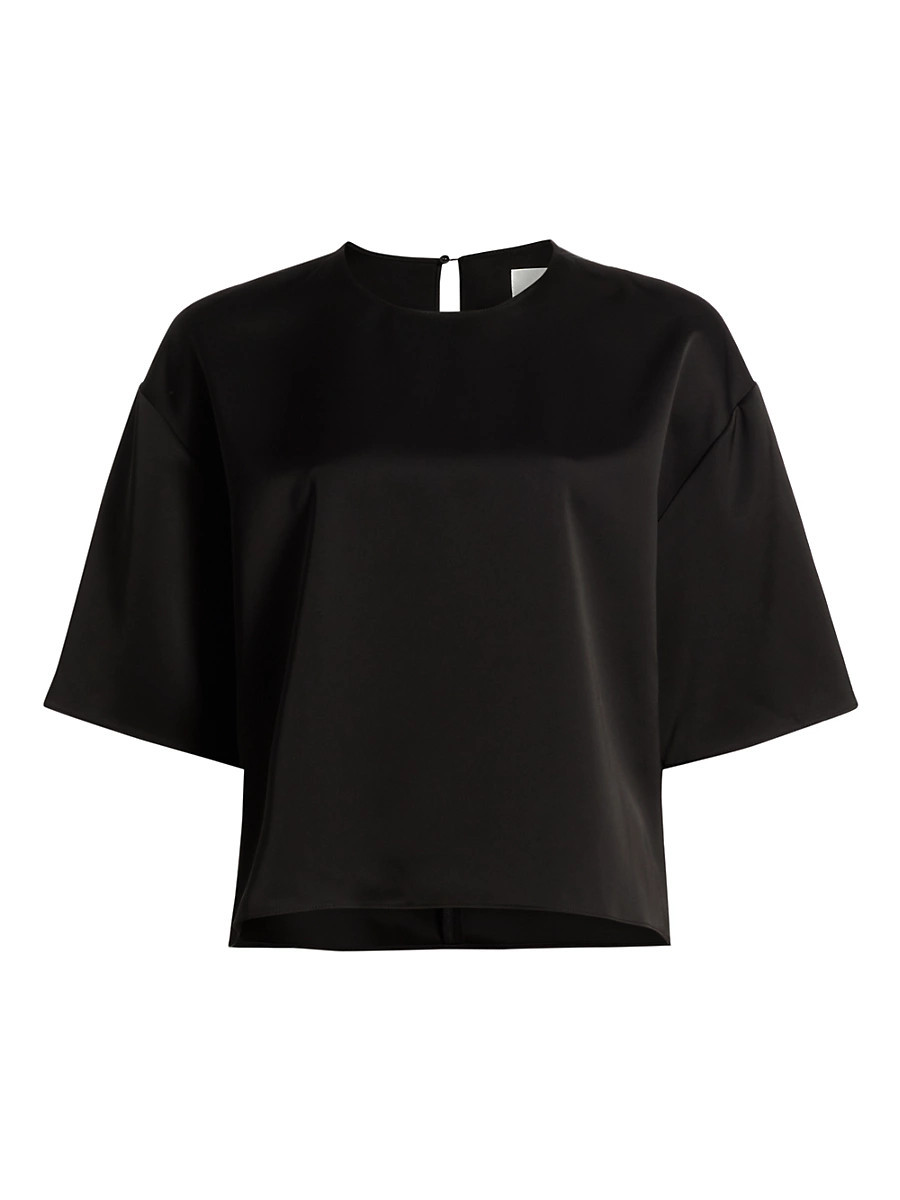 Women's Barb Satin Boxy T-Shirt - Black - Size Small | Saks Fifth Avenue