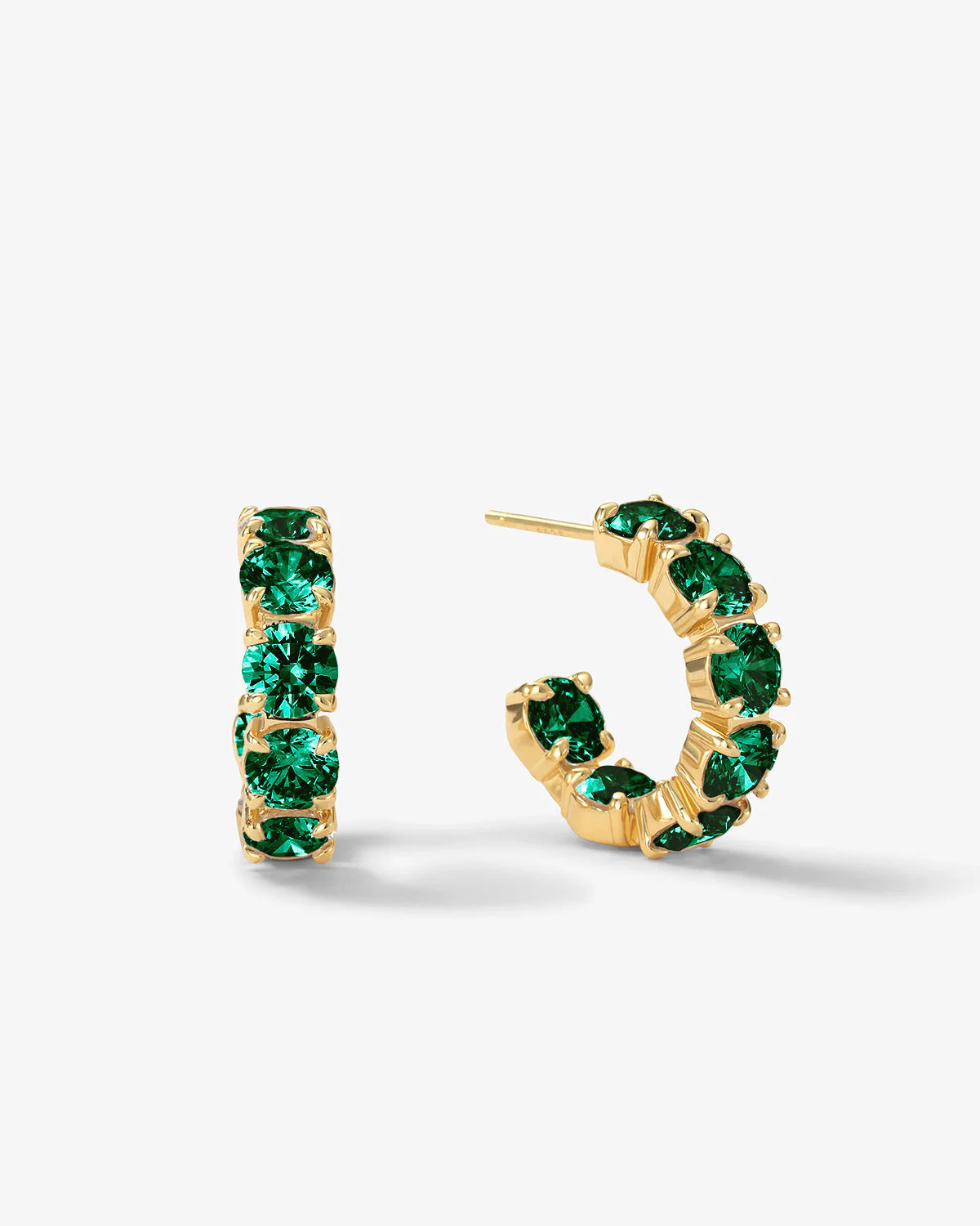 "Oh She Fancy" Hoops .75" - Gold|Emerald Diamondettes | Melinda Maria Jewelry