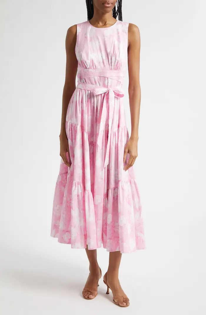 Holt Heirloom Petals Belted Midi Dress | Nordstrom
