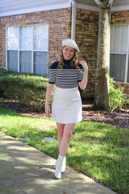 Affordable white booties? Targets got them (for under $50!) Love this fall outfit that you can *almost* get away with in Florida. (What can I say, it’s still a lil toasty out there 🥵).

#LTKSeasonal #LTKshoecrush #LTKfindsunder50