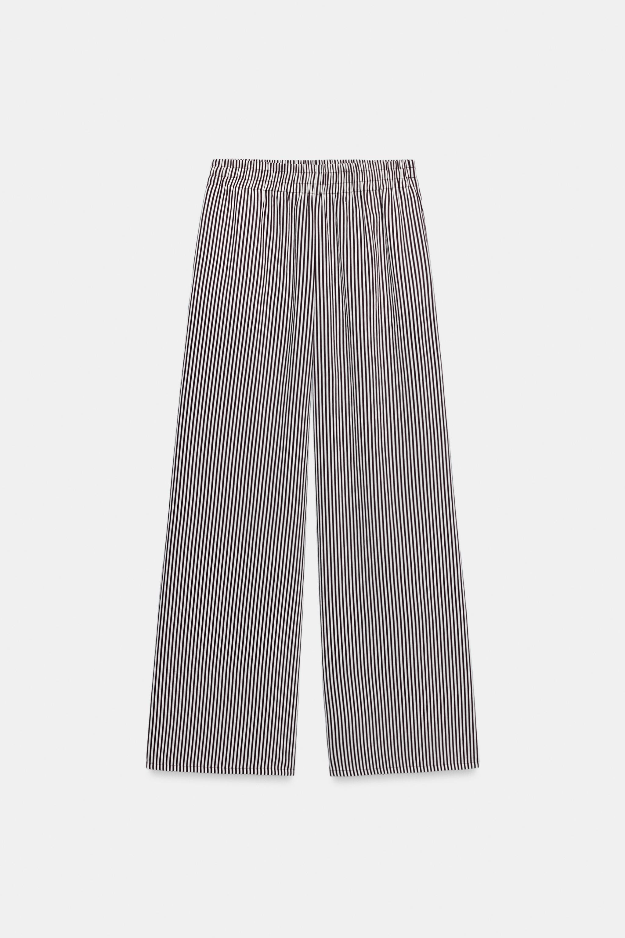 STRIPED WIDE LEG PANTS | Zara US