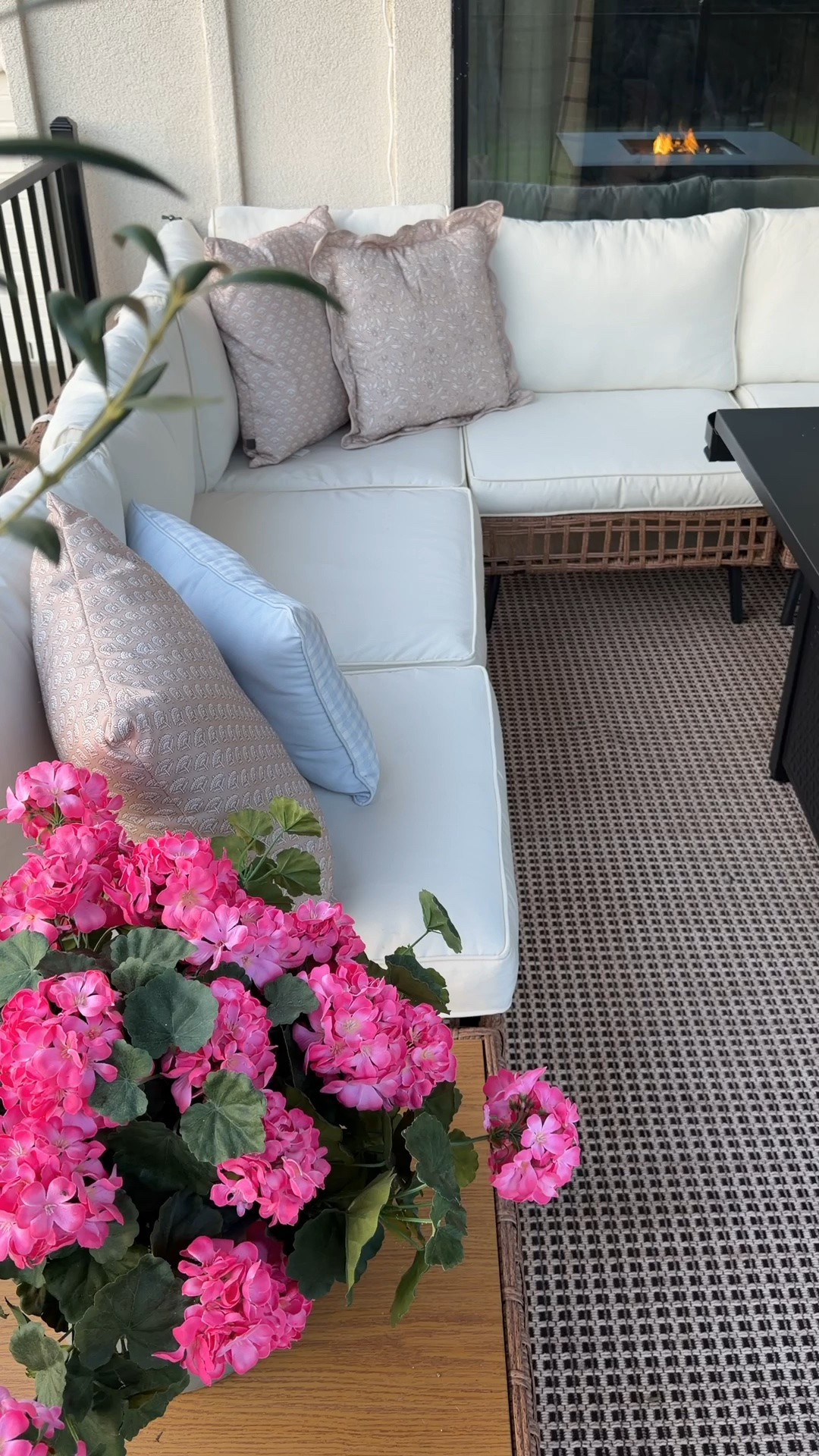 #ad Black Friday in July is happening now through July 27 on Wayfair! Get up to 80% off plus free shipping sitewide! I got this stunning outdoor sectional and fire table for some amazing prices during their sale! #wayfairpartner #wayfair @Wayfair