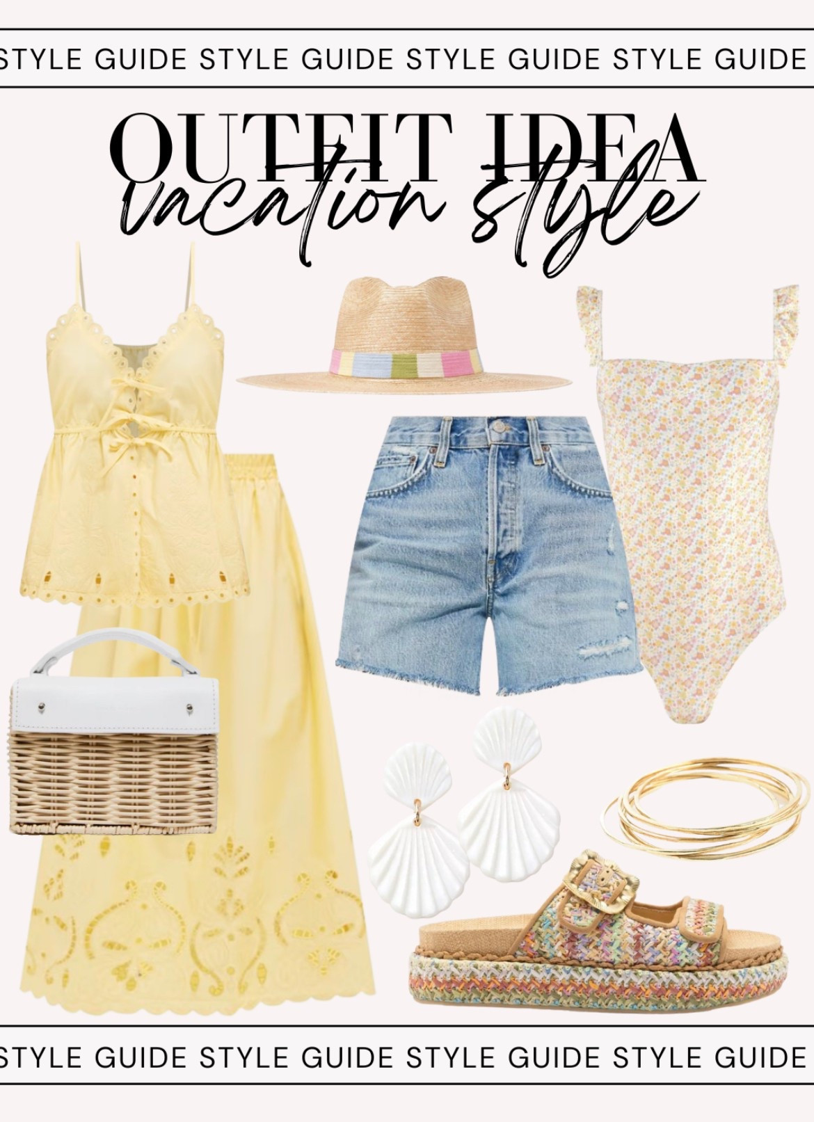 Vacation style, vacation outfit, vacation, beach vacation, summer style, shades of yellow, seashell earrings, sandals

#LTKSwim #LTKStyleTip #LTKSeasonal