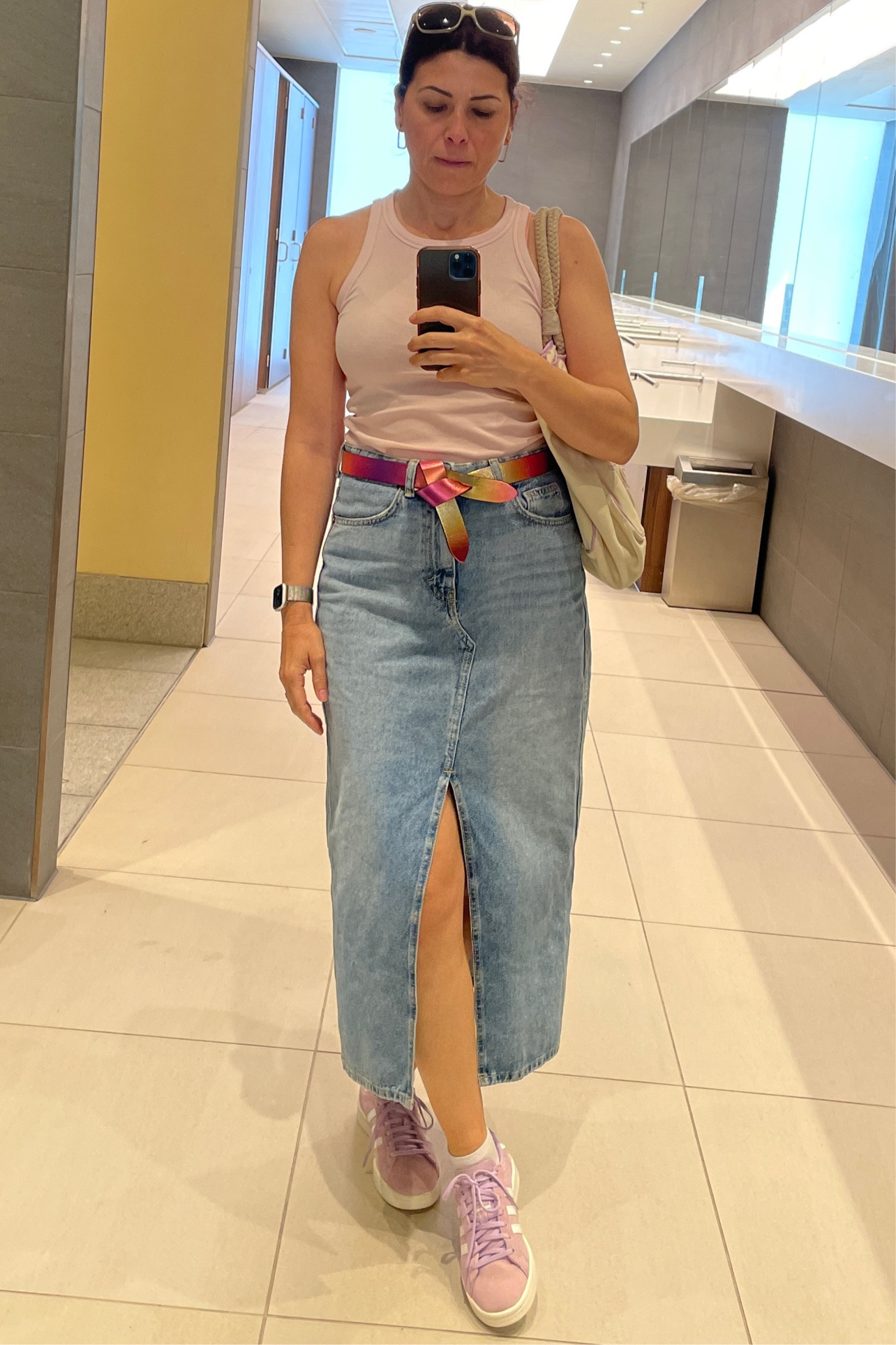 Worst place to take photo but here we are. Tank top and midi slit denim skirt 

#LTKeurope #LTKunder50 #LTKunder100