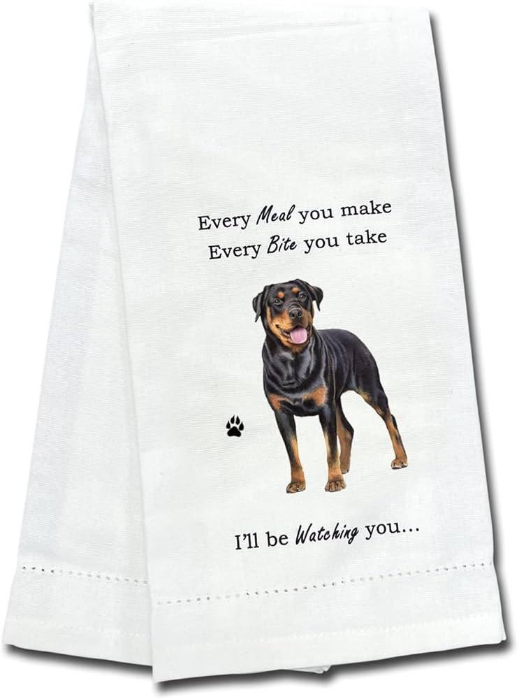 E&S Imports Rottweiler Kitchen Towel - Soft Highly Absorbent - Rottweiler Gifts - Dish Towels for... | Amazon (US)