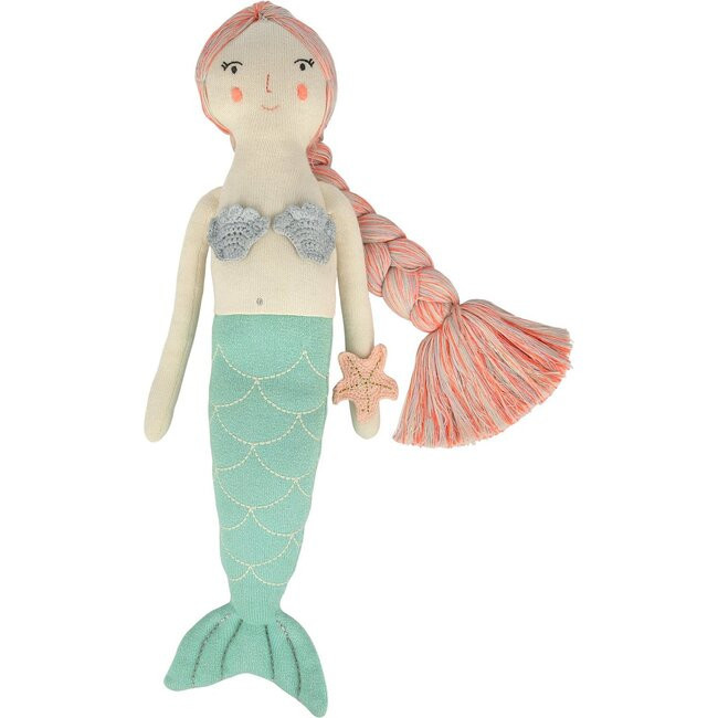 Knitted Mermaid Toy, Green/Blue | Maisonette