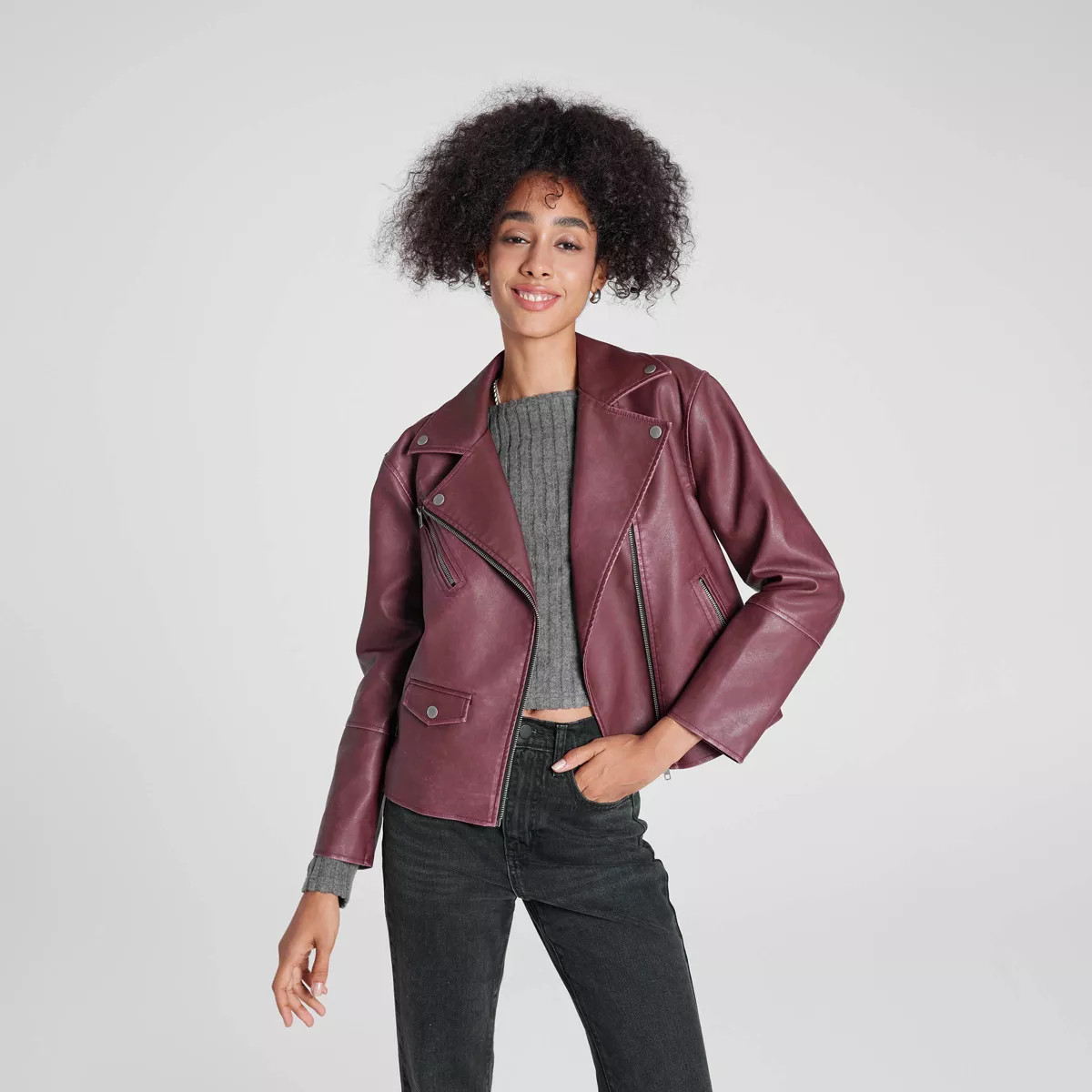 Women's Faux Leather Biker Jacket - Wild Fable™ | Target